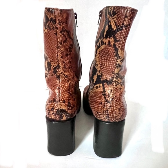 Durango Boots Genuine Leather Platform Western Snake Print Size 8.5 Brown Black - Picture 3 of 10